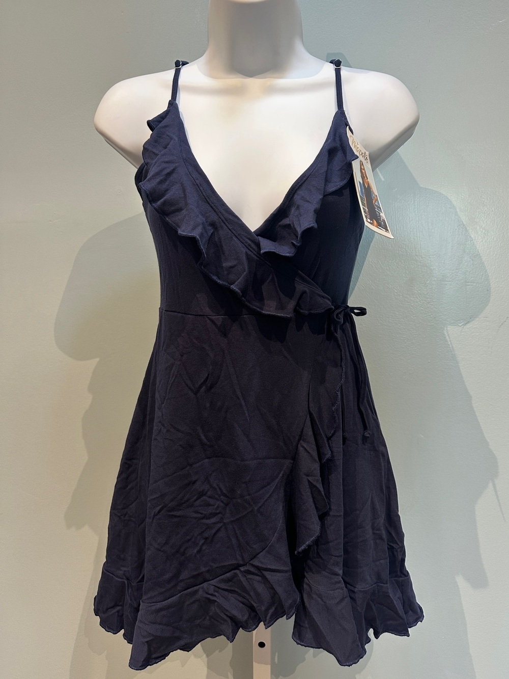 Mapale Navy Wrap Dress Small/Medium New with Tags